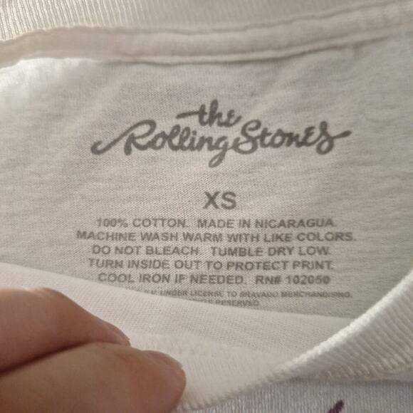 The Rolling Stones Crewneck Long Sleeve Women’s Size XSmall Rainbow Print White - Picture 3 of 6